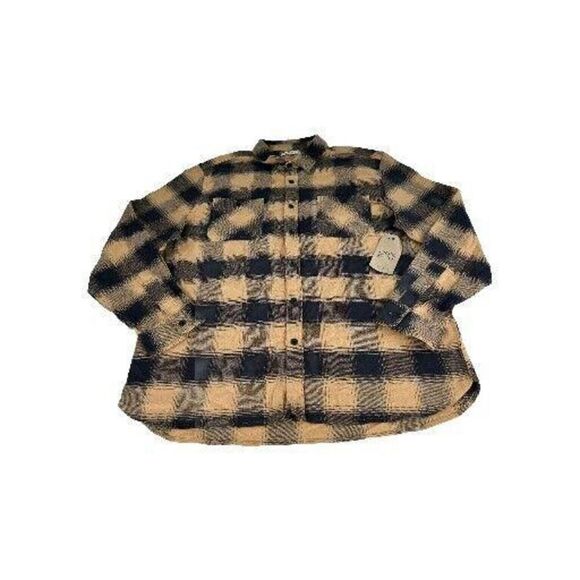 Frye & Co. Men's Long Sleeve Flannel Shirts Size XXL Beige Plaid Western Shirt - Picture 1 of 13